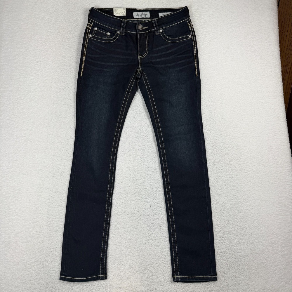 Daytrip Virgo Jeans Womens 28R 30x30 Curvy Thick Stitch Mid Stretch NWT Dark